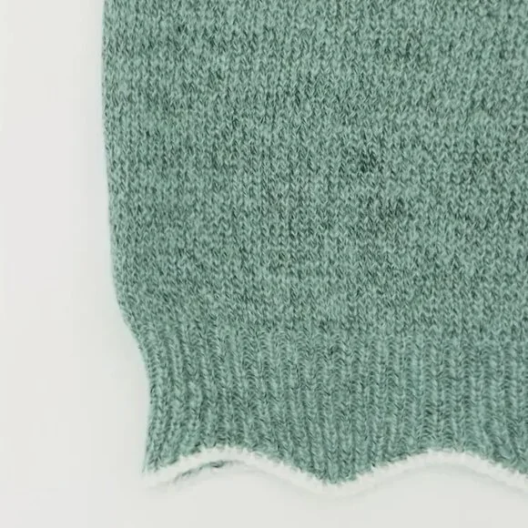 Women's Plus Color Block Long Sleeve V Neck Floral Trim Casual Sweater - Picture 6 of 6